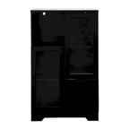 Wooden Floor Cabinet with 2 Glass Doors and 2 Storage Space