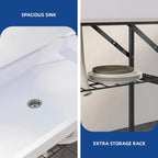 Portable Two-Tier Ice Table Folding Ice Cooler Table with Drain and Detachable Skirt