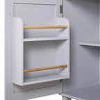 39W Kitchen Island with Storage and Rubber Wood Top - N/A