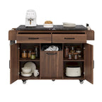 43.8W Kitchen Island with Trash Can Storage Cabinet - N/A