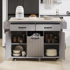 43.8W Kitchen Island with Trash Can Storage Cabinet - N/A