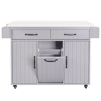 43.8W Kitchen Island with Trash Can Storage Cabinet - N/A
