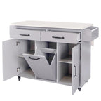 43.8W Kitchen Island with Trash Can Storage Cabinet - N/A