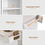 43.8W Kitchen Island with Trash Can Storage Cabinet - N/A