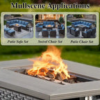 Outdoor Fire Pit Table with Patio Furniture Set - Grey
