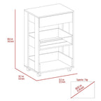 Verona 2-Tier Shelf and drawer kitchen cart