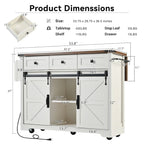 Farmhouse Kitchen Island with Power Outlet