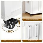 Rolling Kitchen Island on Wheels with Drawer Open Shelves & Doors