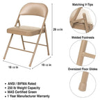 Hampden Furnishings Bernadine Basics Collection Vinyl Folding Chair, Pack of 4