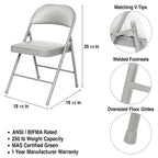 Hampden Furnishings Bernadine Basics Collection Vinyl Folding Chair, Pack of 4