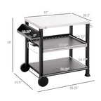 Three-Shelf Outdoor Grill Cart