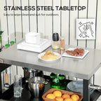 Three-Shelf Outdoor Grill Cart