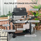 Outdoor Grill Cart with Foldable Side Table