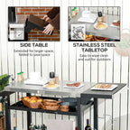 Outdoor Grill Cart with Foldable Side Table